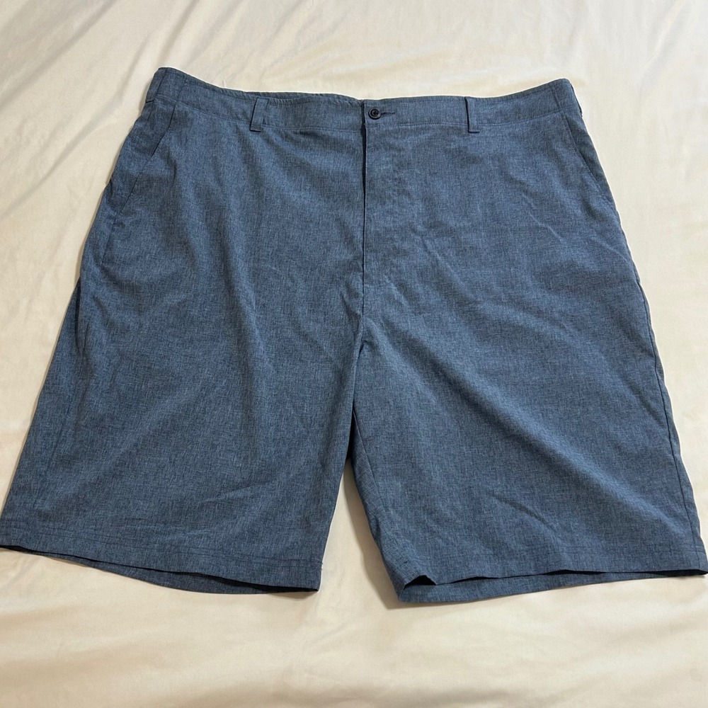 Ben Hogan Mens Performance Golf Shorts Blue Heather Stretch Size 44 Flat Front